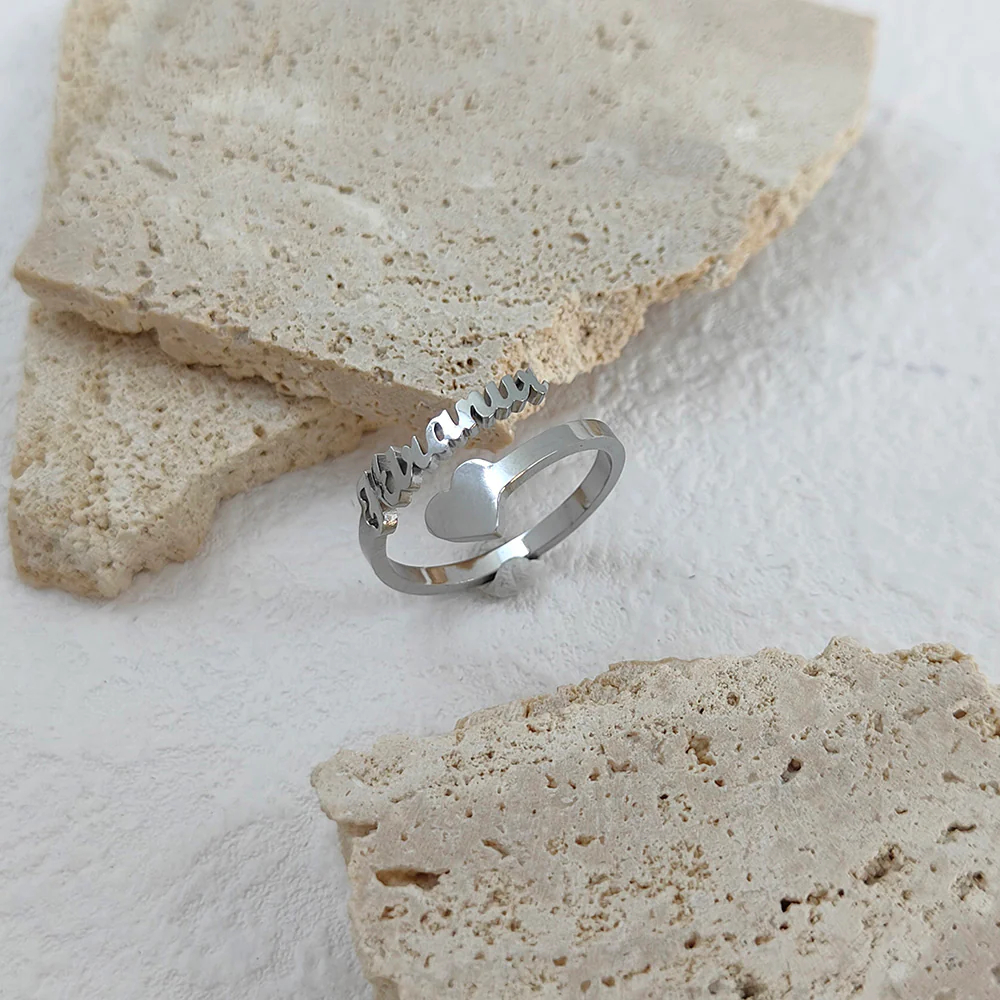 BAGUE COEUR AJUSTABLE 1 PRÉNOM - Image 4