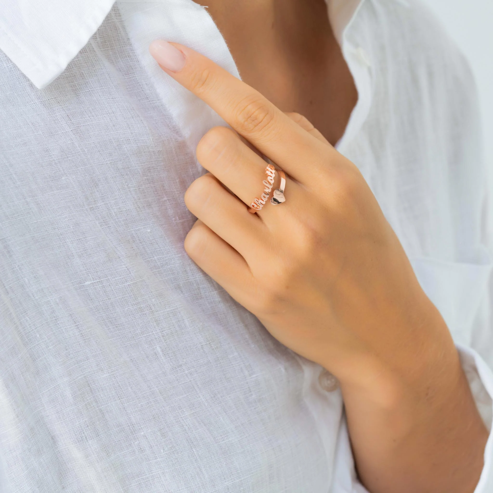 BAGUE COEUR AJUSTABLE 1 PRÉNOM - Image 5