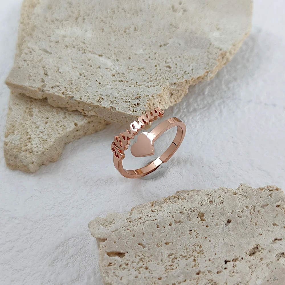 BAGUE COEUR AJUSTABLE 1 PRÉNOM - Image 6