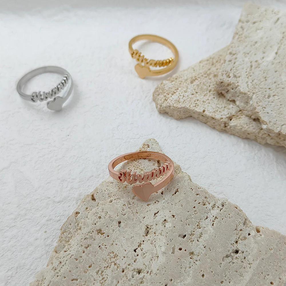 BAGUE COEUR AJUSTABLE 1 PRÉNOM - Image 7
