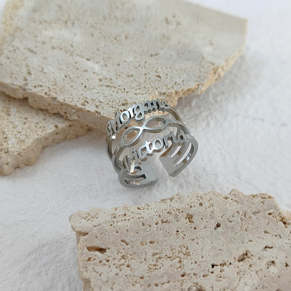 BAGUE INFINI AJUSTABLE 2 PRÉNOMS - Image 4