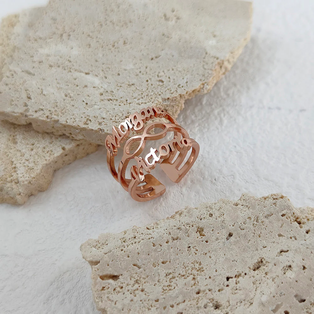 BAGUE INFINI AJUSTABLE 2 PRÉNOMS - Image 6