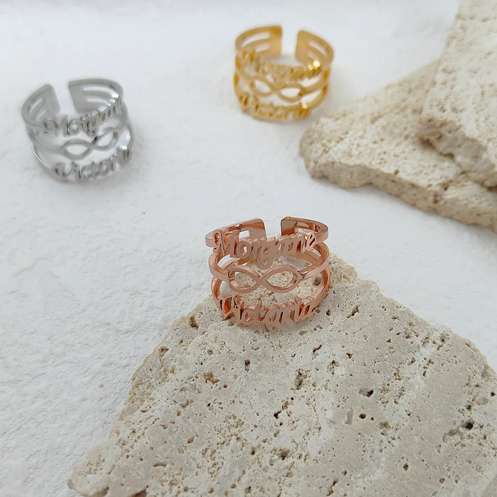 BAGUE INFINI AJUSTABLE 2 PRÉNOMS - Image 7