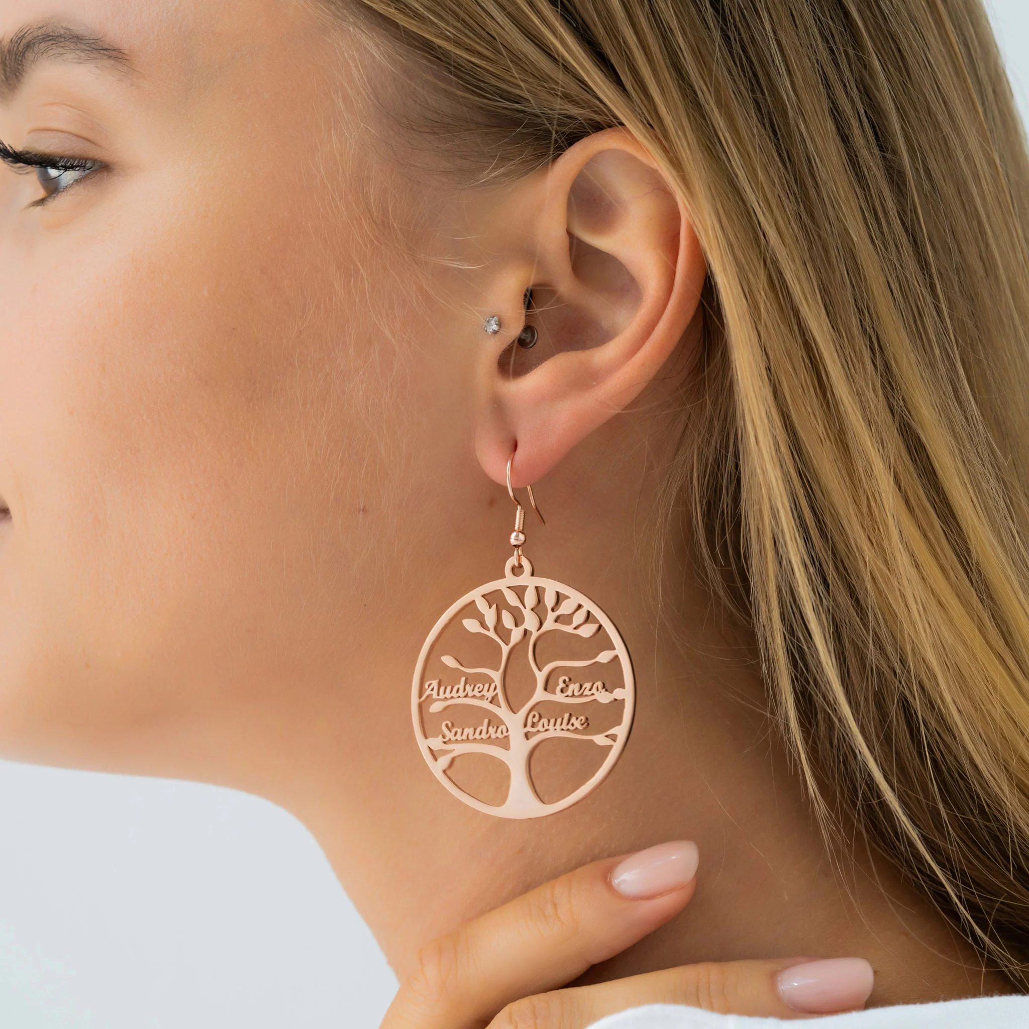 BOUCLES D'OREILLES ARBRE DE VIE JUSQU'À 13 PRÉNOMS - Image 6