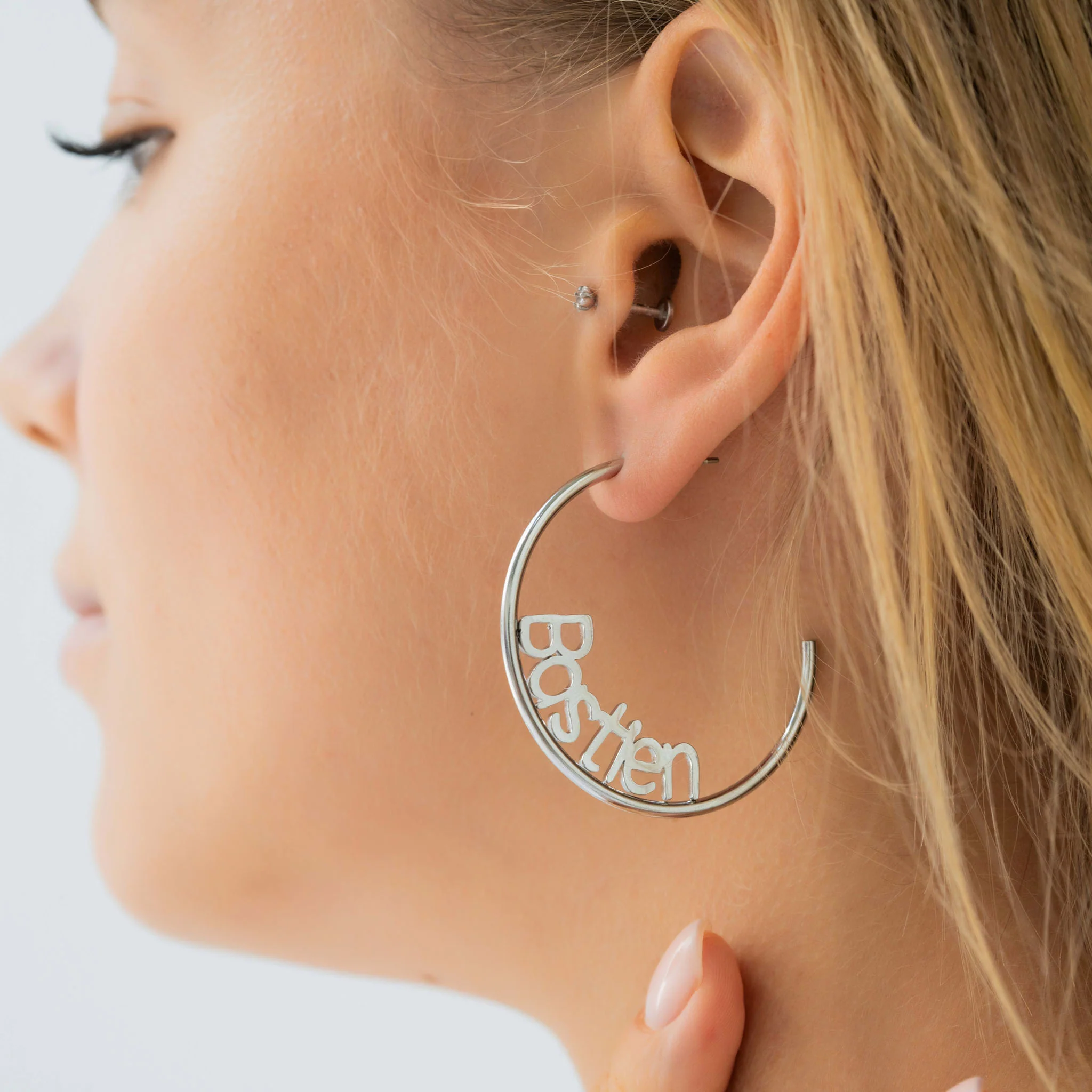 BOUCLES D'OREILLES CRÉOLES OUVERTES JUSQU'À 2 PRÉNOMS - Image 4