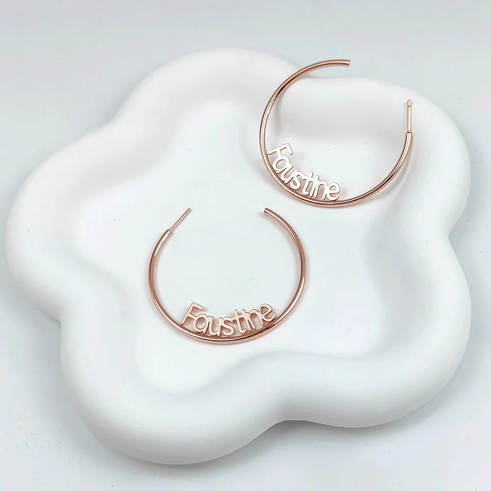 BOUCLES D'OREILLES CRÉOLES OUVERTES JUSQU'À 2 PRÉNOMS - Image 5