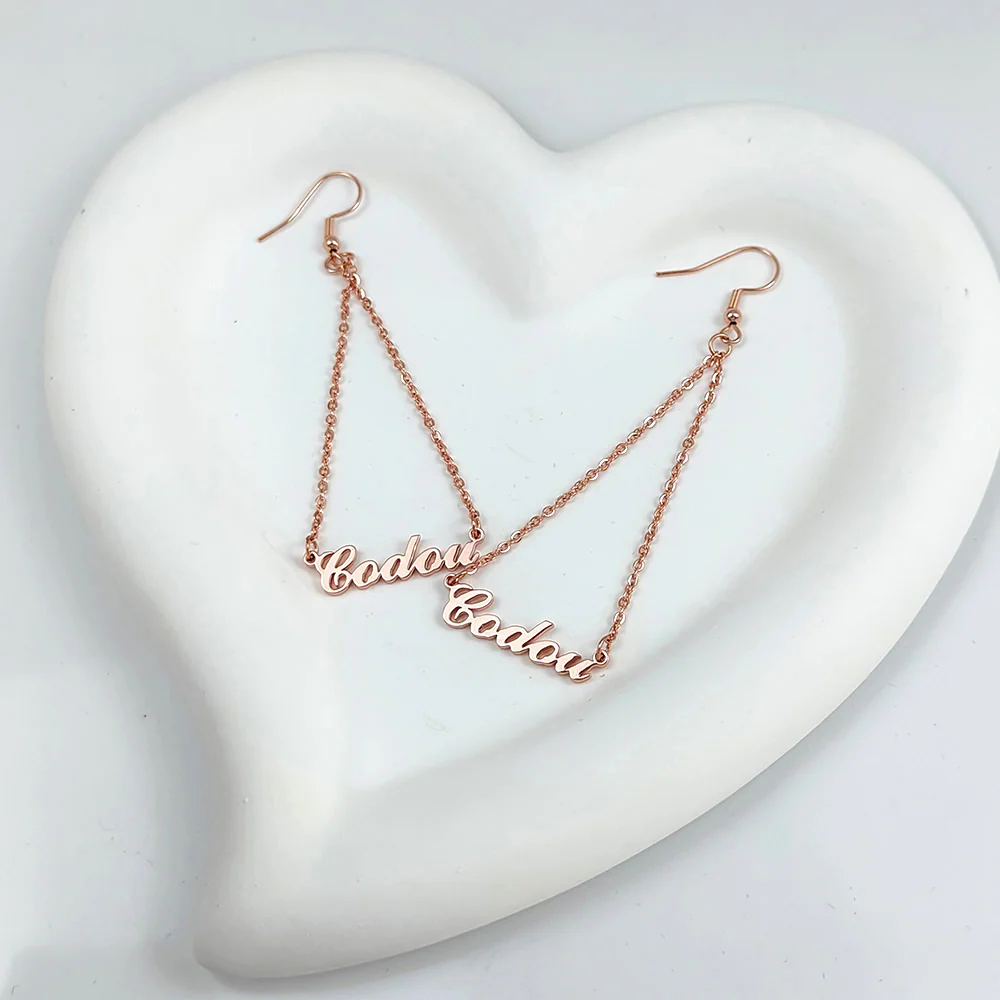 BOUCLES D'OREILLES TRIANGLE JUSQU'À 2 PRÉNOMS - Image 5