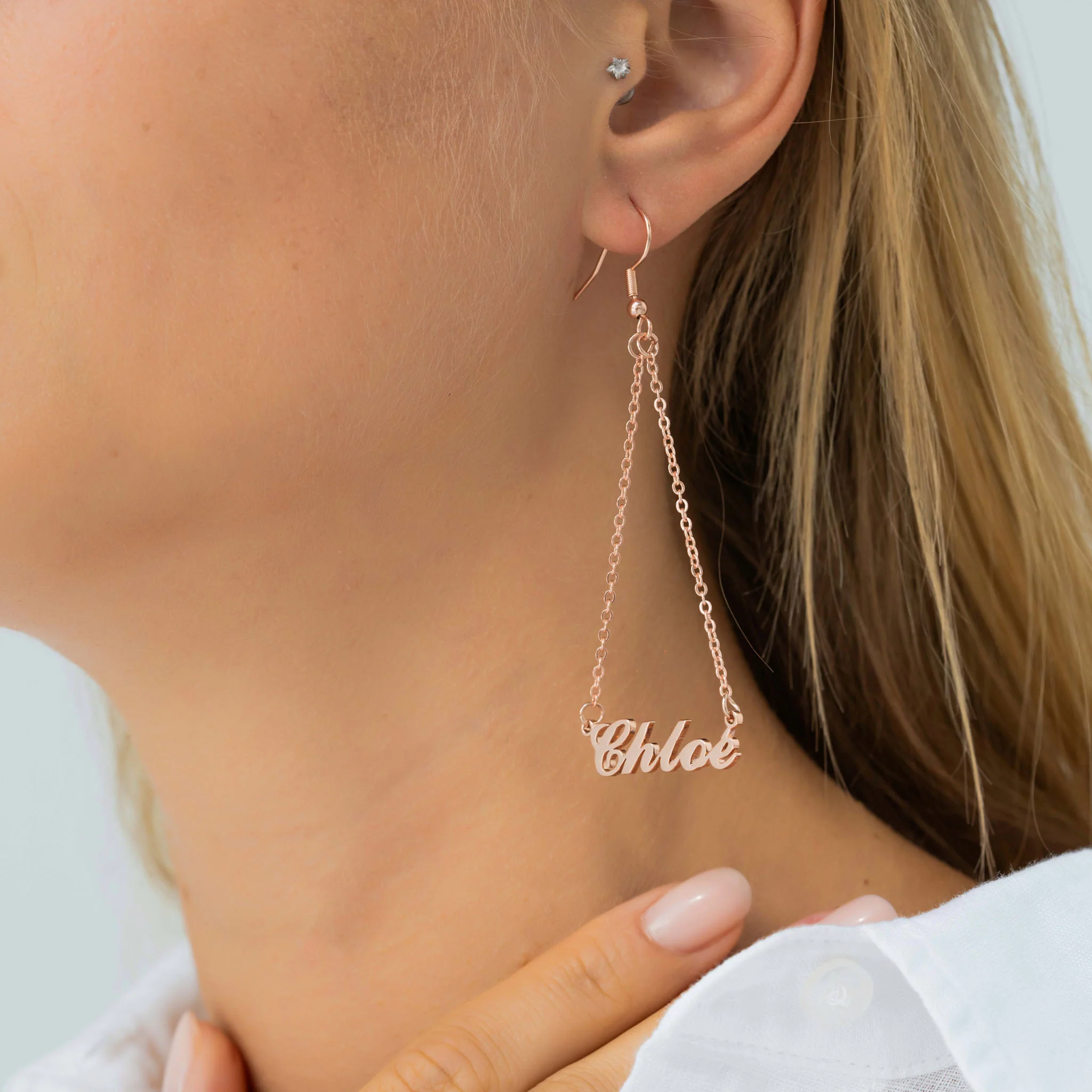 BOUCLES D'OREILLES TRIANGLE JUSQU'À 2 PRÉNOMS - Image 6
