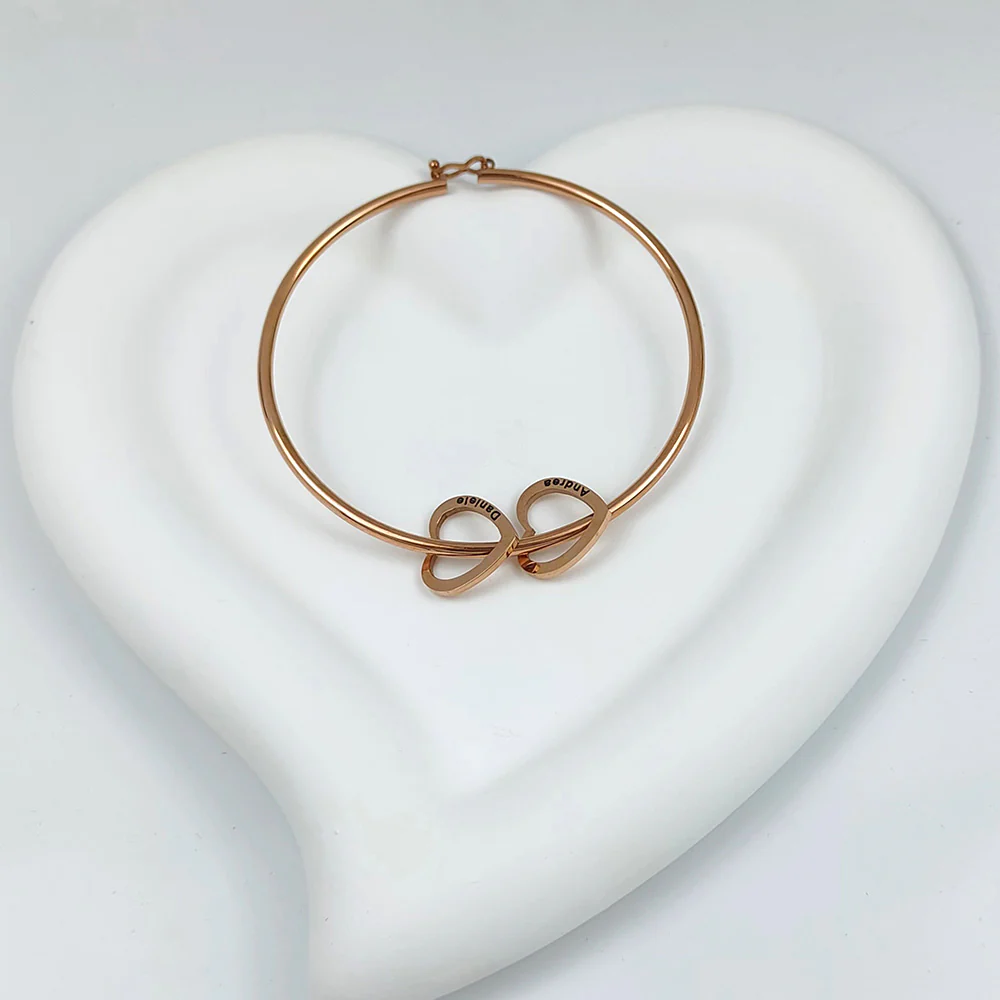 BRACELET COEURS UNIS JUSQU'À 9 PRÉNOMS - Image 4