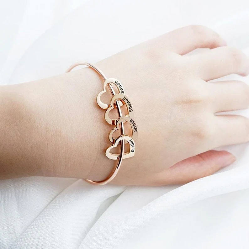 BRACELET COEURS UNIS JUSQU'À 9 PRÉNOMS - Image 5