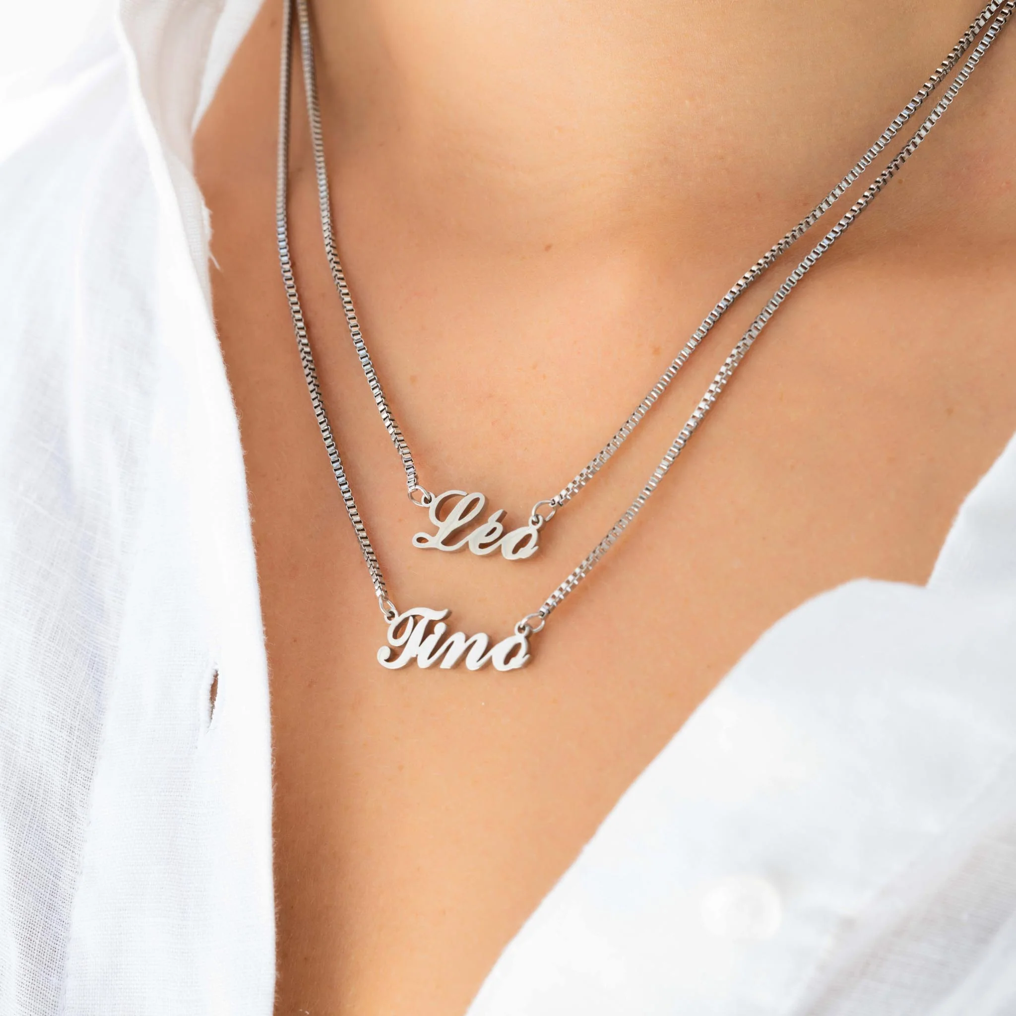 COLLIER 2 CHAÎNES 2 PRÉNOMS - Image 3