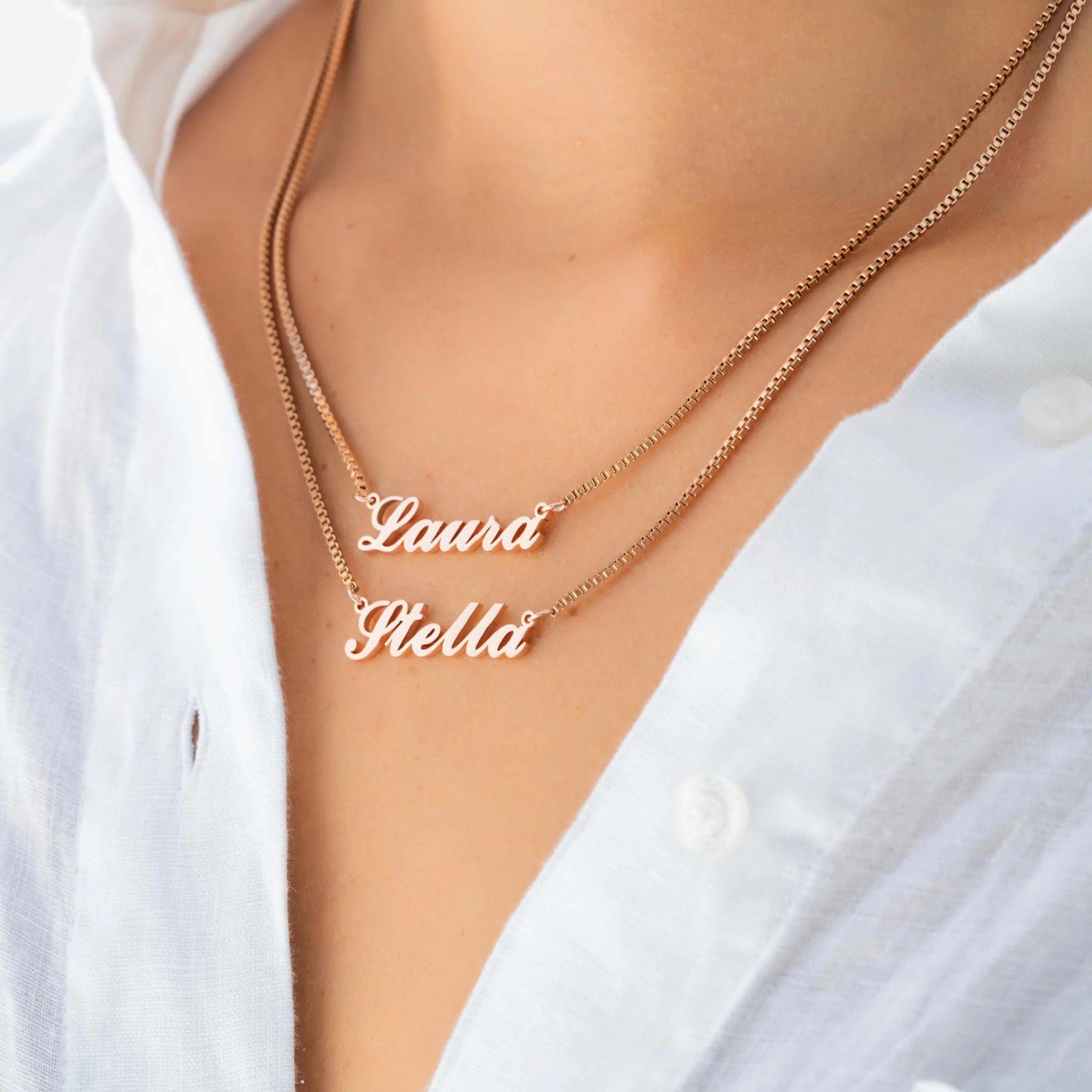 COLLIER 2 CHAÎNES 2 PRÉNOMS - Image 5