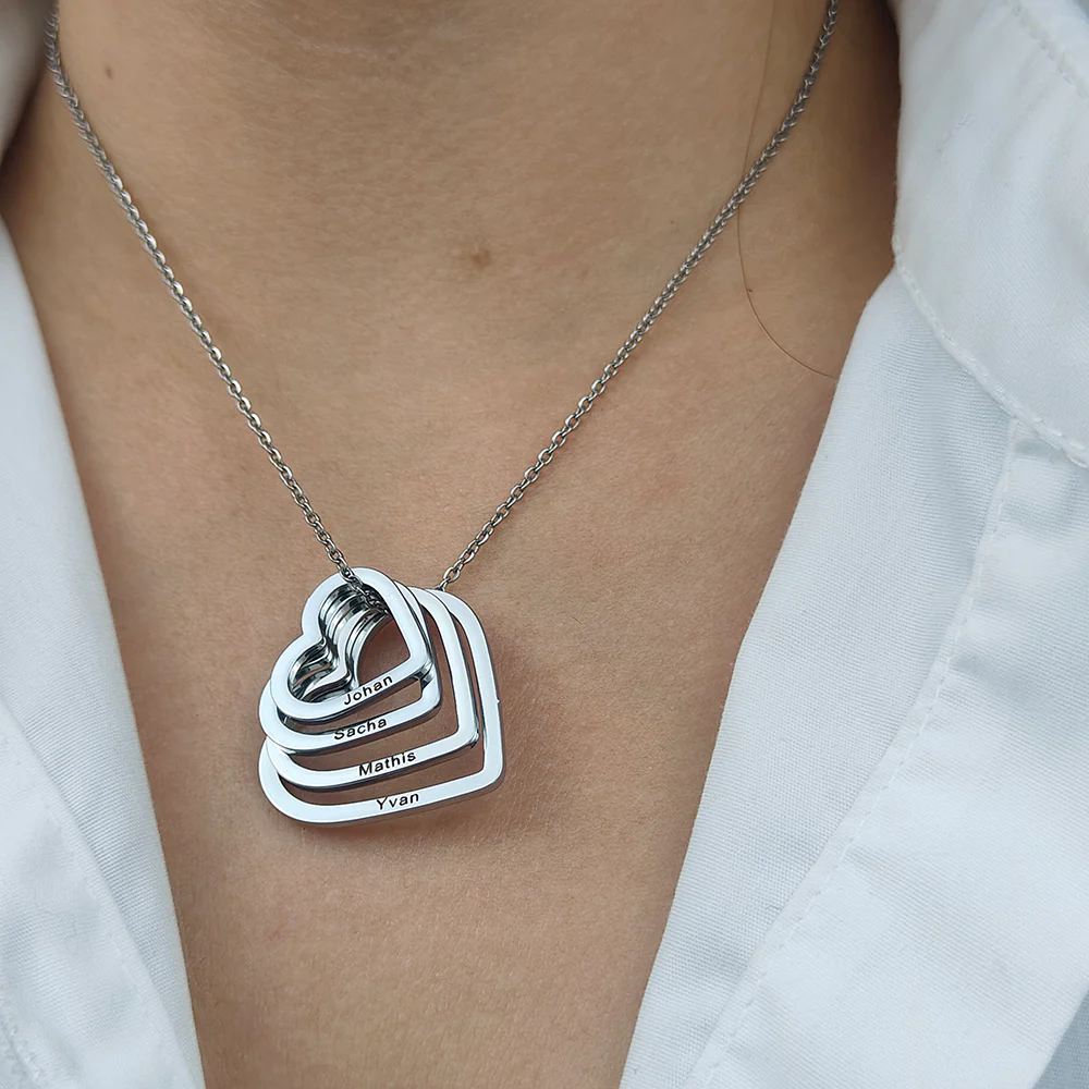 COLLIER COEUR JUSQU'À 4 PRÉNOMS - Image 5