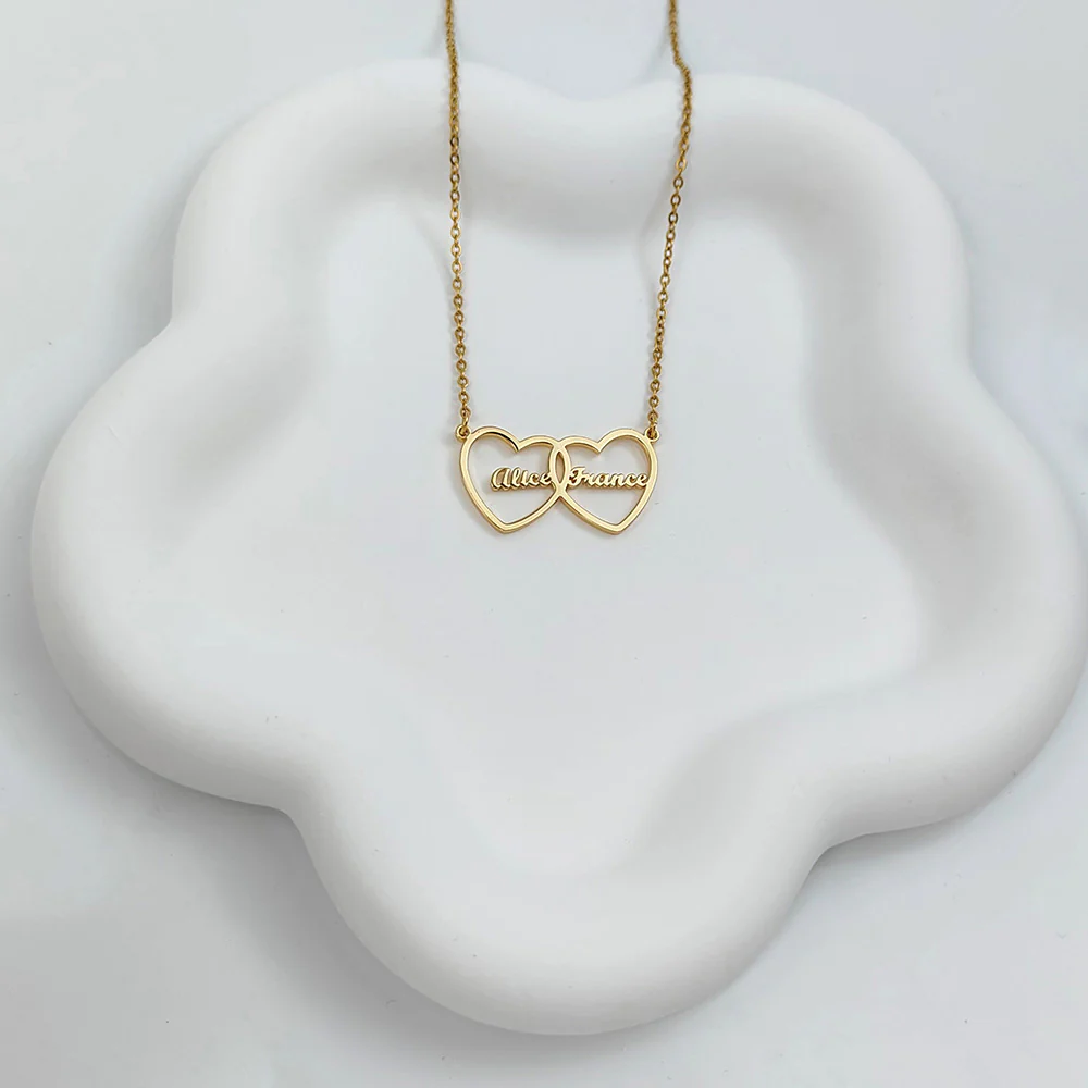 COLLIER COEURS 2 PRÉNOMS - Image 2