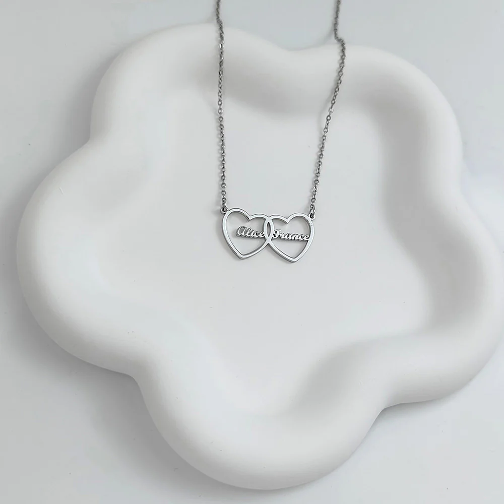 COLLIER COEURS 2 PRÉNOMS - Image 4