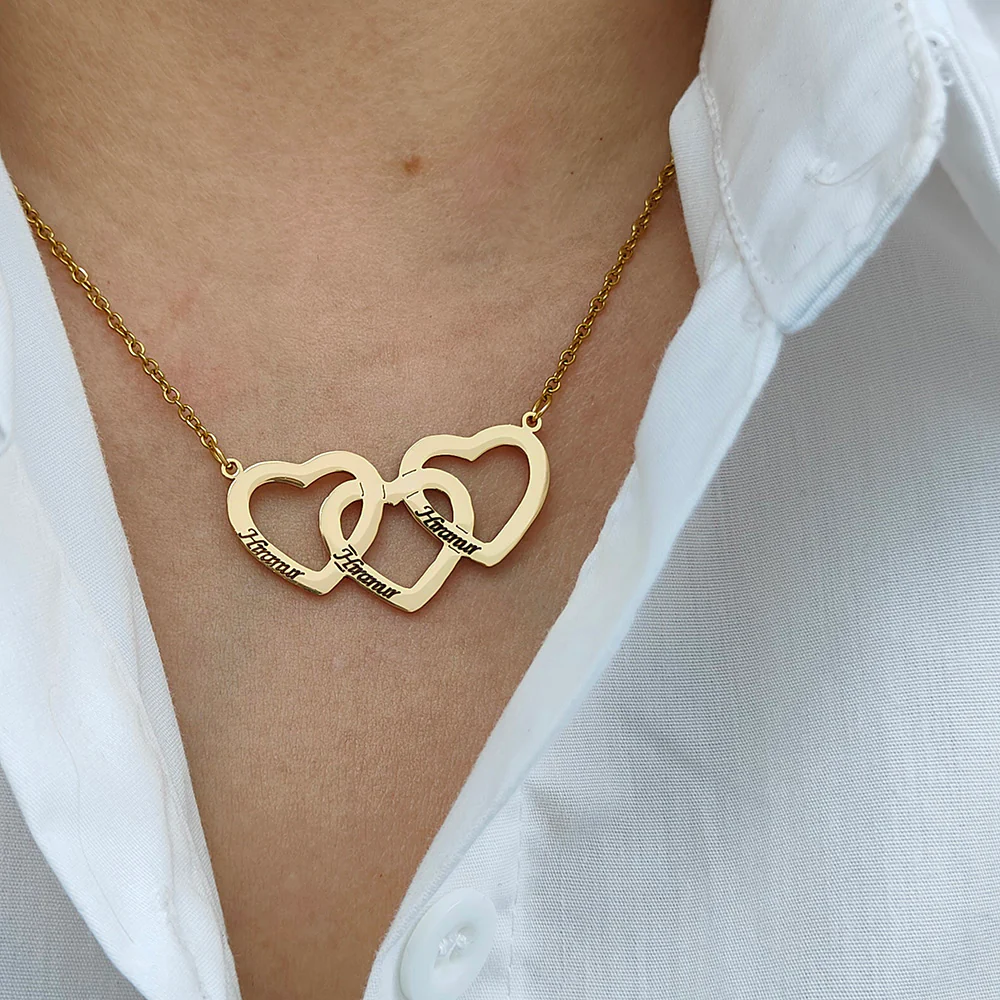 COLLIER COEURS UNIS JUSQU'À 5 PRÉNOMS