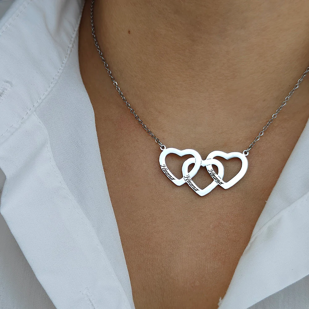 COLLIER COEURS UNIS JUSQU'À 5 PRÉNOMS - Image 3