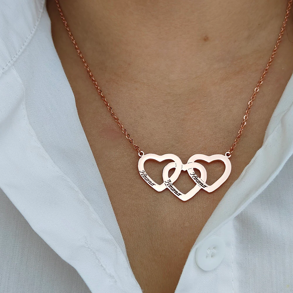 COLLIER COEURS UNIS JUSQU'À 5 PRÉNOMS - Image 5
