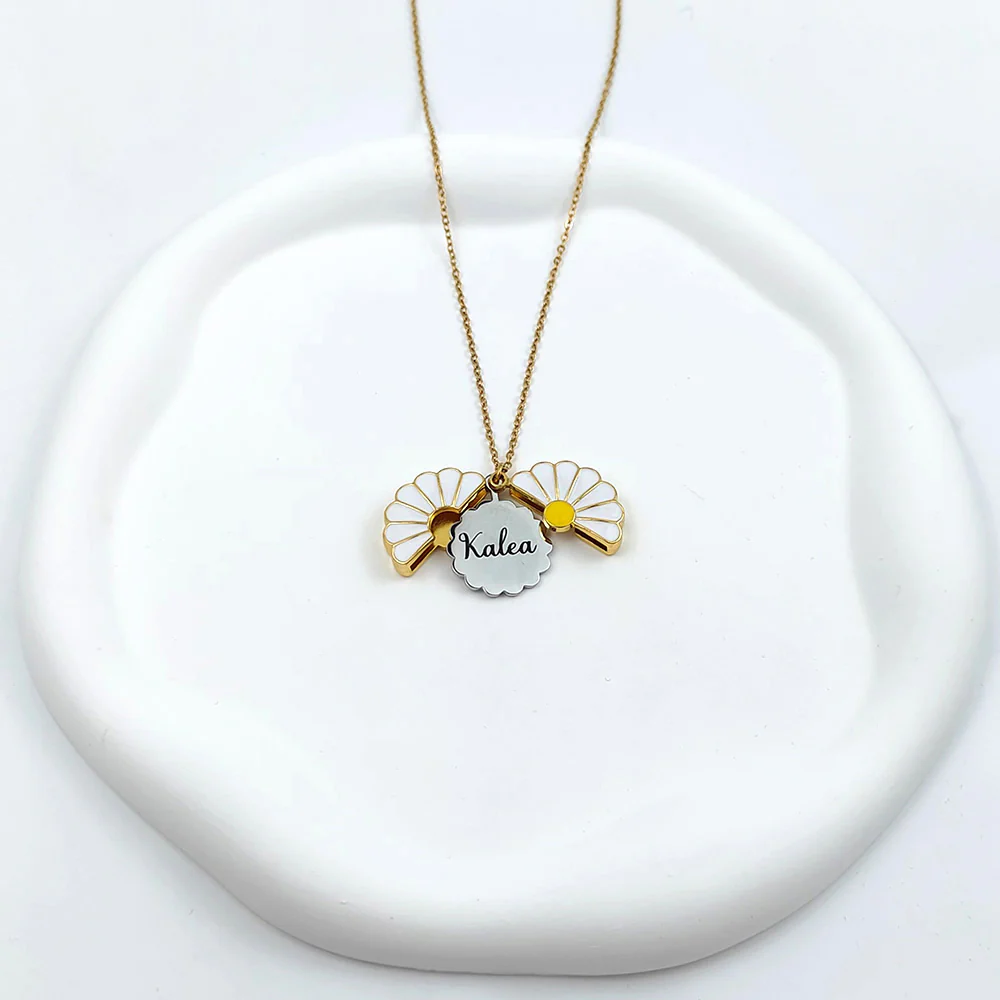 COLLIER MARGUERITE MESSAGE PERSONNALISÉ - Image 2